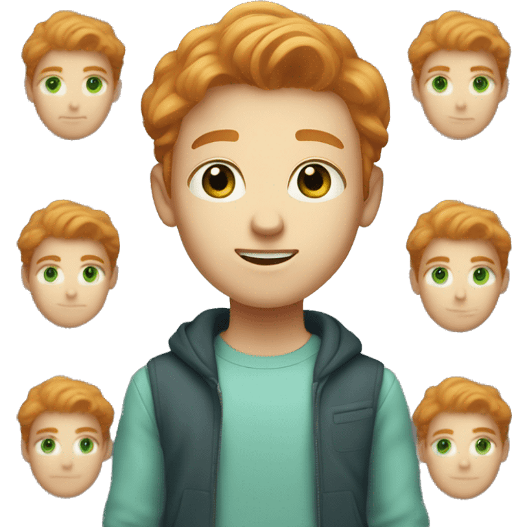 A young guy with light ginger hair and light blue-green eyes emoji