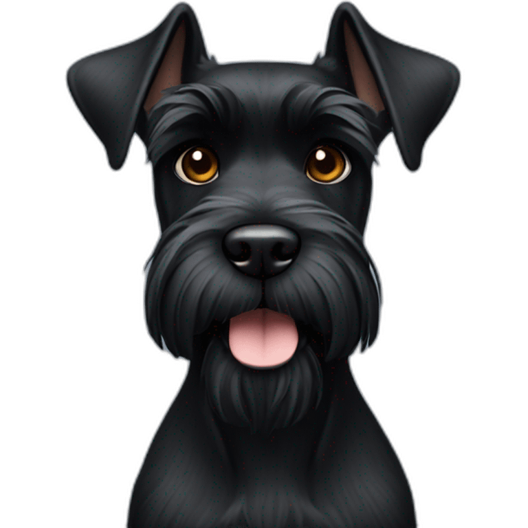 black schnauzer pointy ears emoji