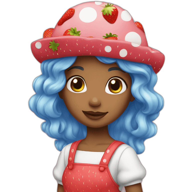 strawberry shortcake girl blue emoji