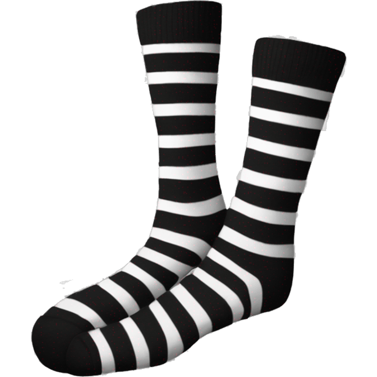 Black with white stripes socks emoji