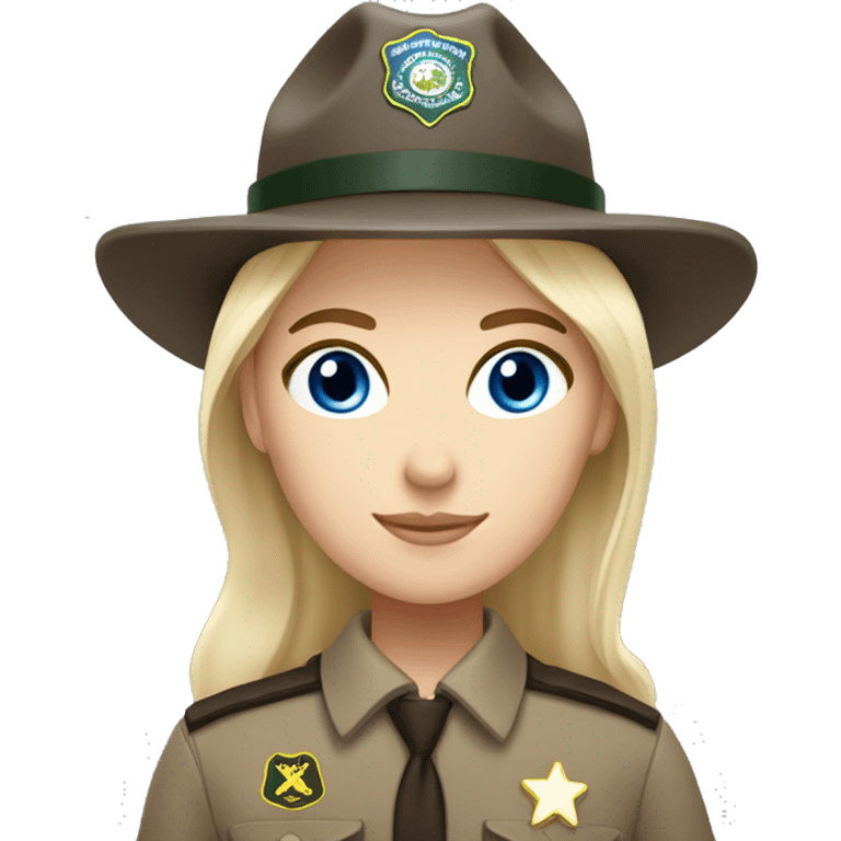 park ranger white girl with dark hair and blue eyes emoji