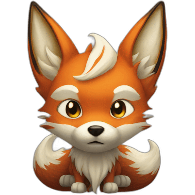 fox fan of 9 tails at back emoji