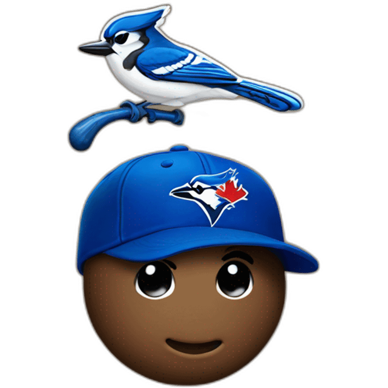 poop emoji wearing a toronto blue jays baseball cap emoji