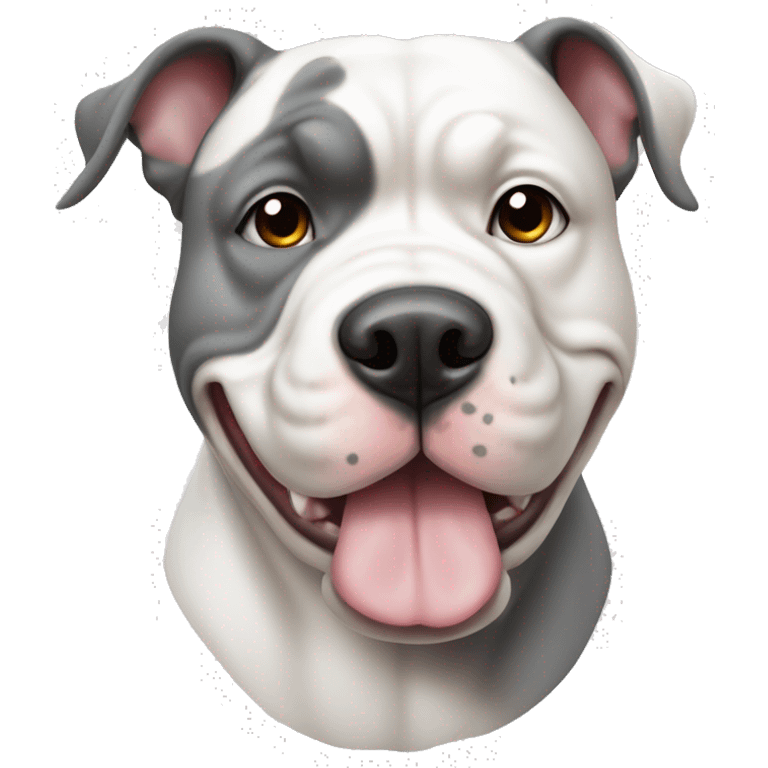 Half Grey and half white American Bull dog emoji