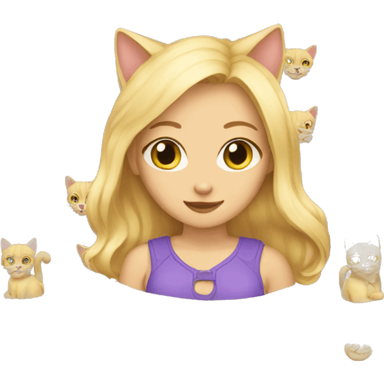 blonde cat women emoji