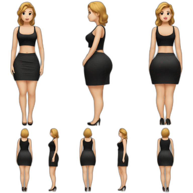 curvy-beauty-black-skirt view from below emoji