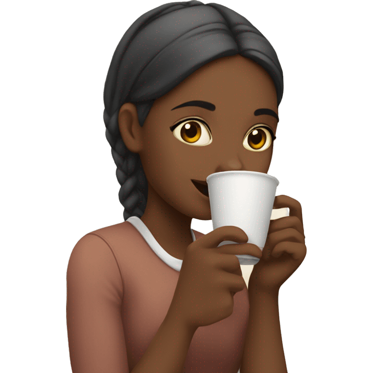 Girl drinking chai emoji