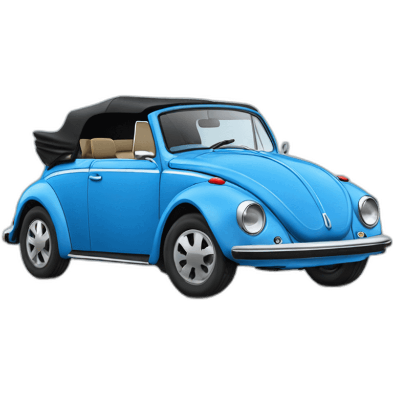 blue volkswagen coccinelle convertible emoji