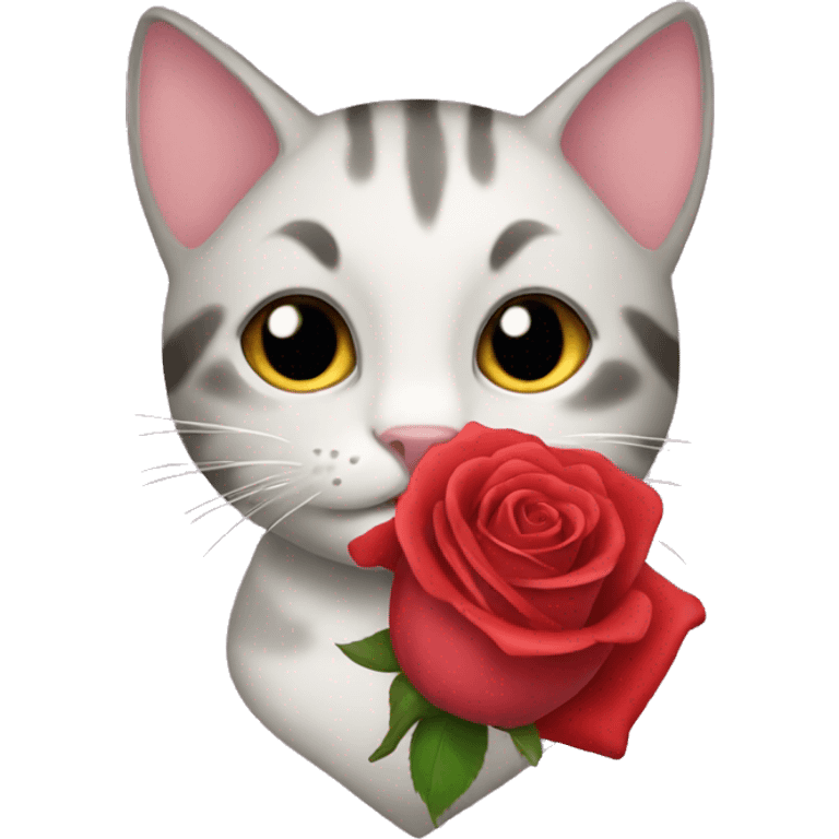 Cat with rose heart emoji