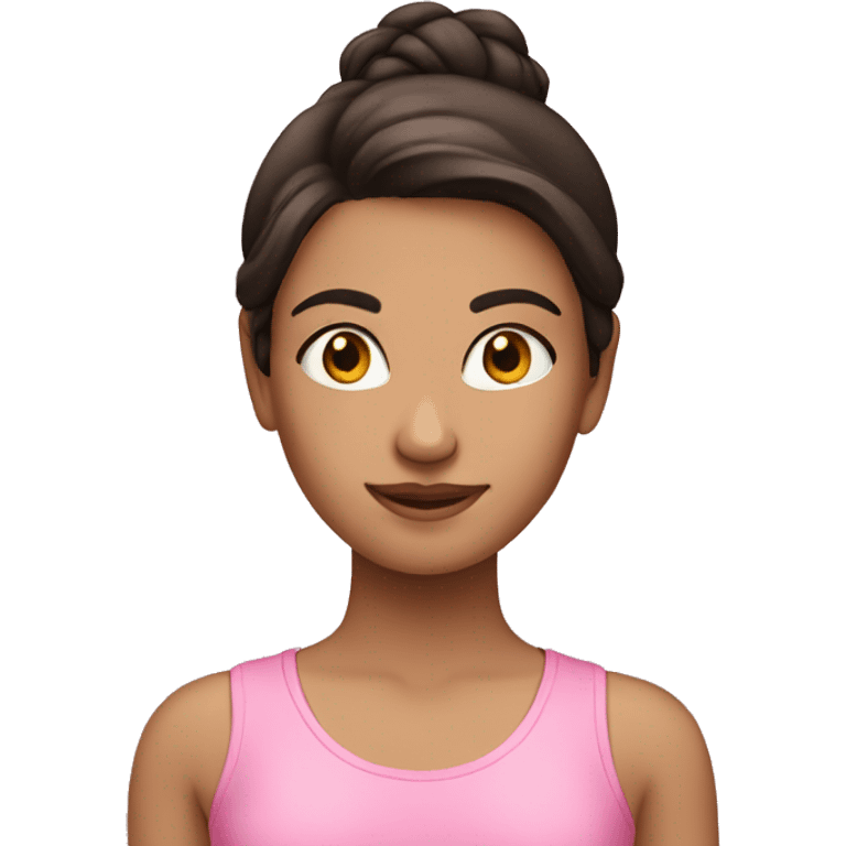 A brunette girl with pink top emoji