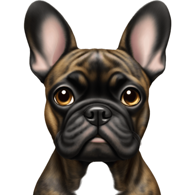 brindle black faced  brindle coat french bulldog emoji