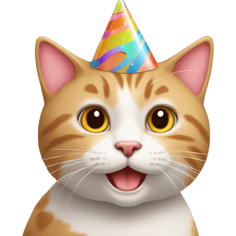 cat with birthday hat emoji