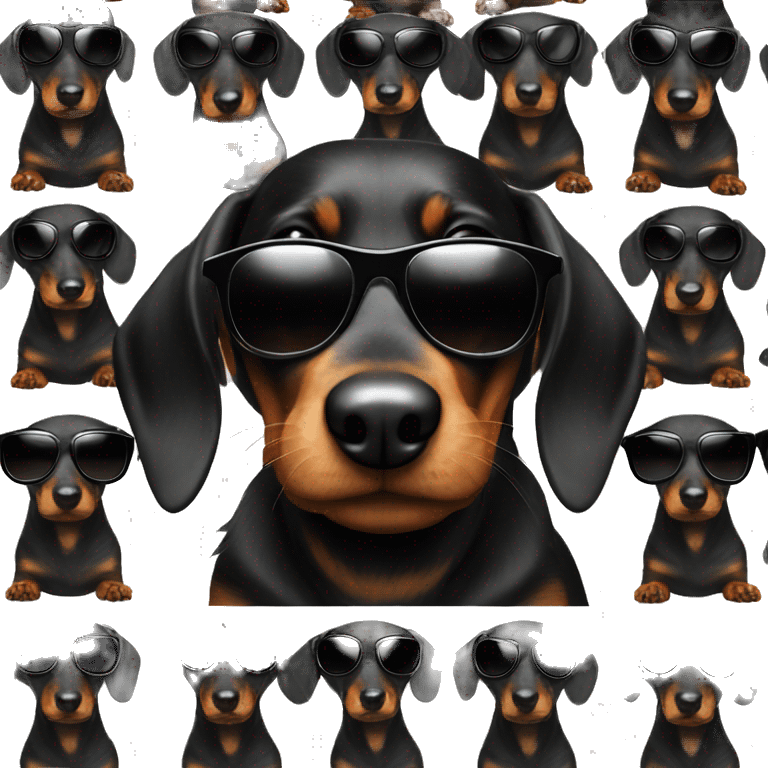 black daschund with sunglasses emoji