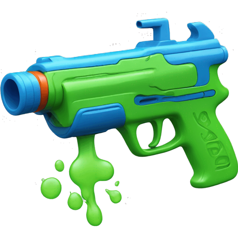 Water gun green and blue color emoji