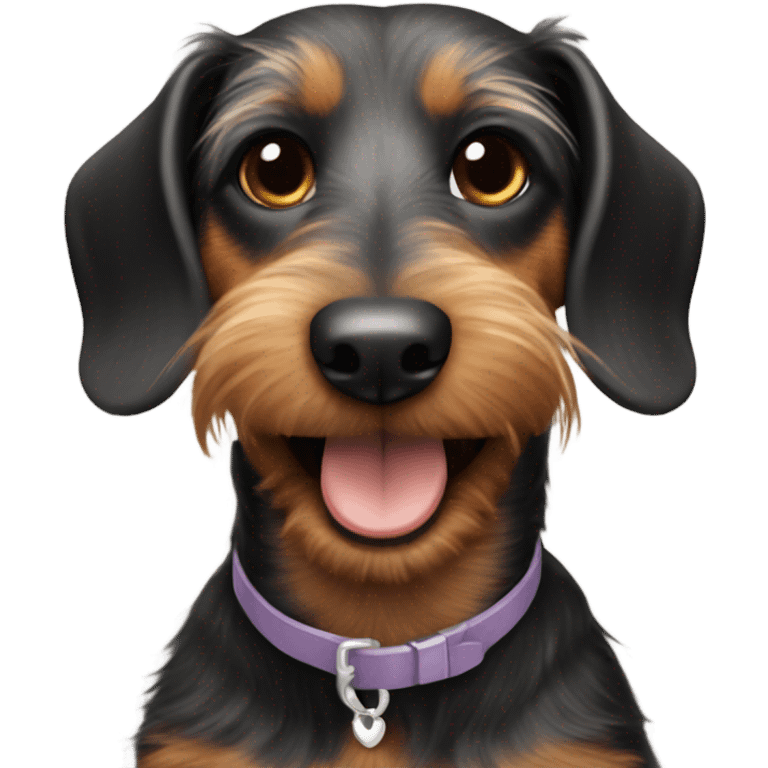 Wire haired Dachshund smiling emoji