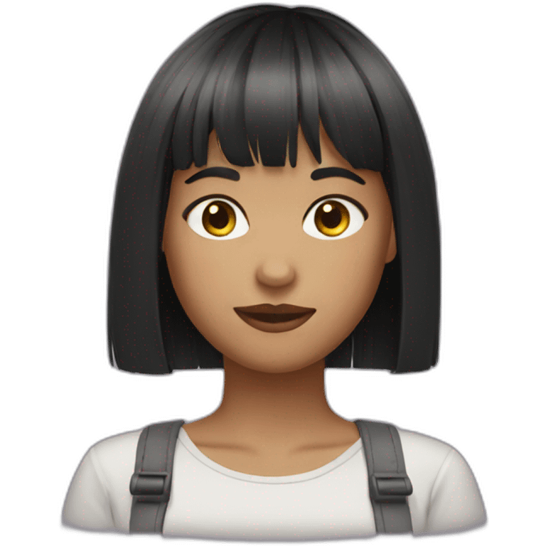 bangs short hair girl emoji