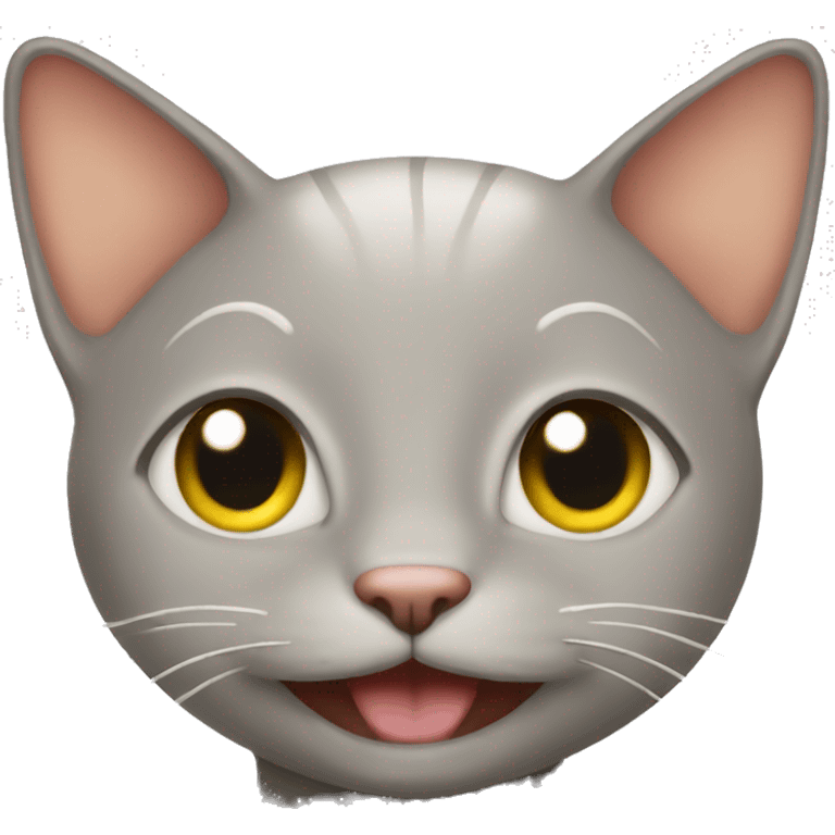 Bald cat smiling emoji