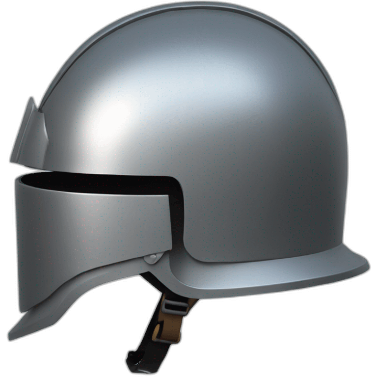 Metal helmet from side view with milling path emoji