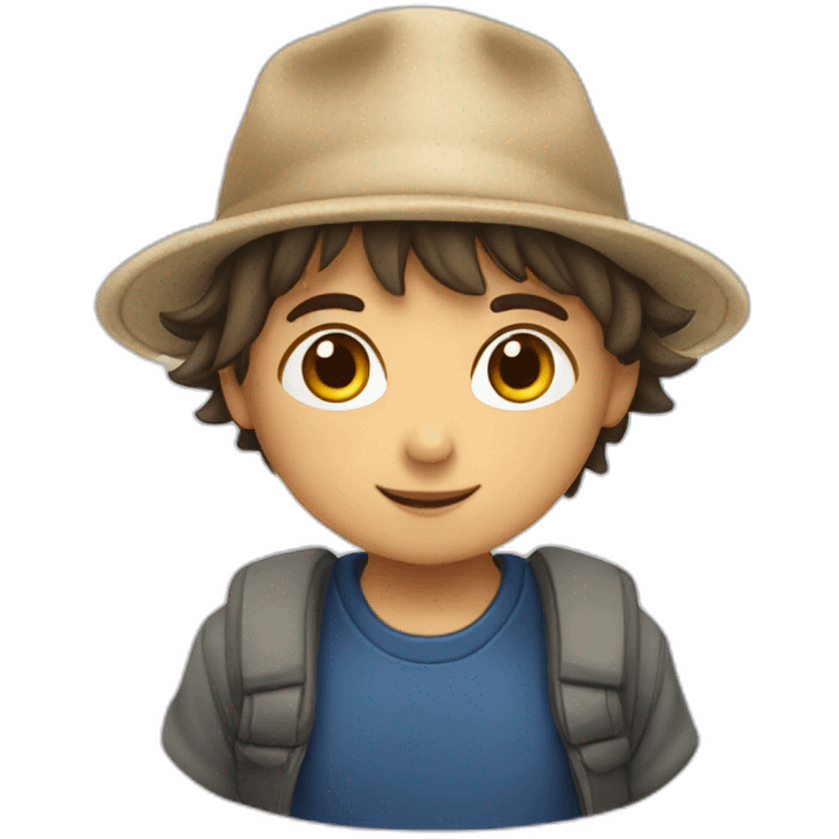 niño con gorro blanco de conejo emoji