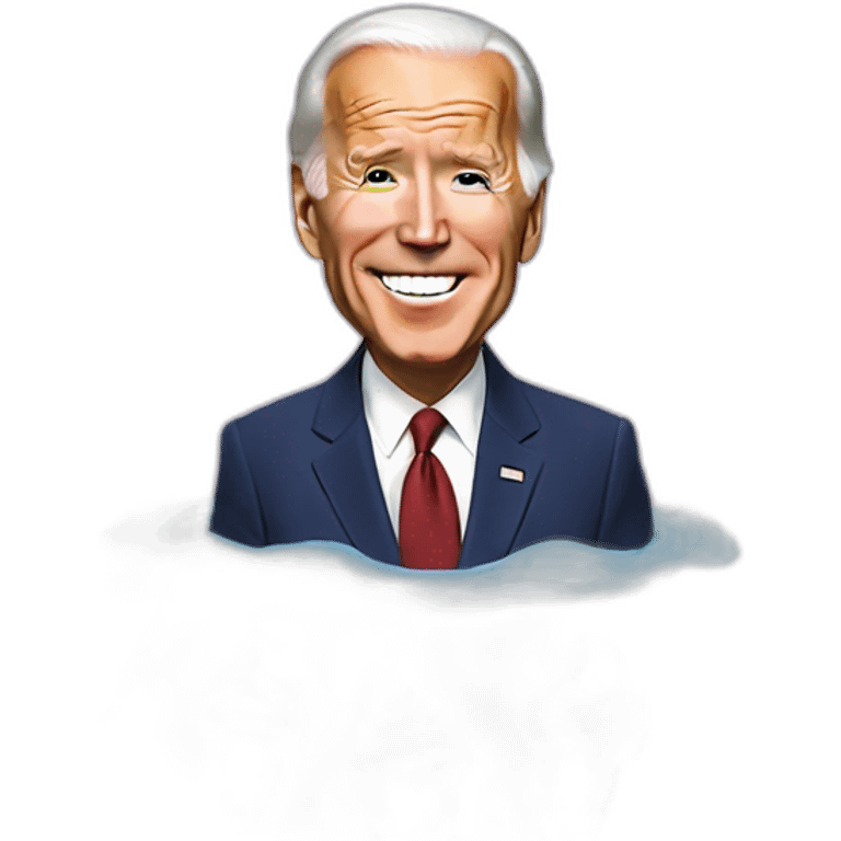 joe Biden swimming in ice cream emoji