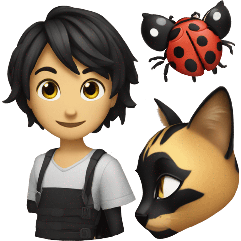 Ladybug and cat noir emoji