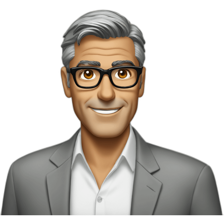 George clooney wearing glasses white shirt emoji