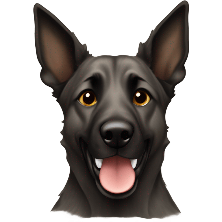 Brindle short haired Dutch shepherd with pointy ears emoji