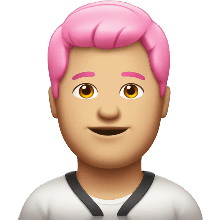 Fat gay guy with pink hair emoji