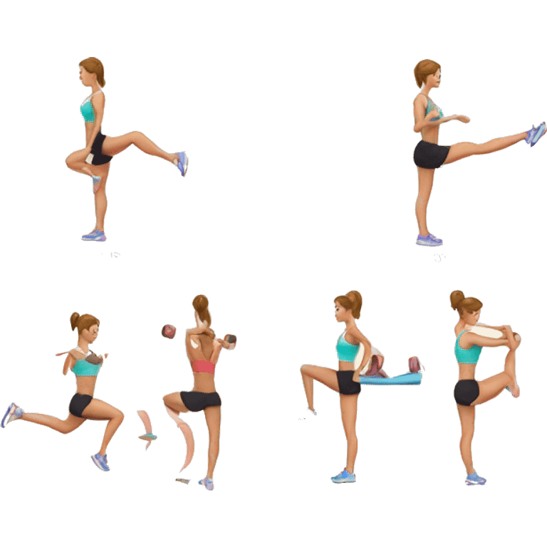 open book with writing and images of workouts emoji