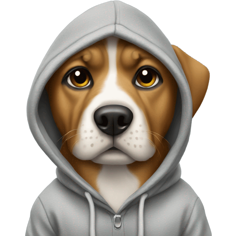 Dog wearing hoodie emoji