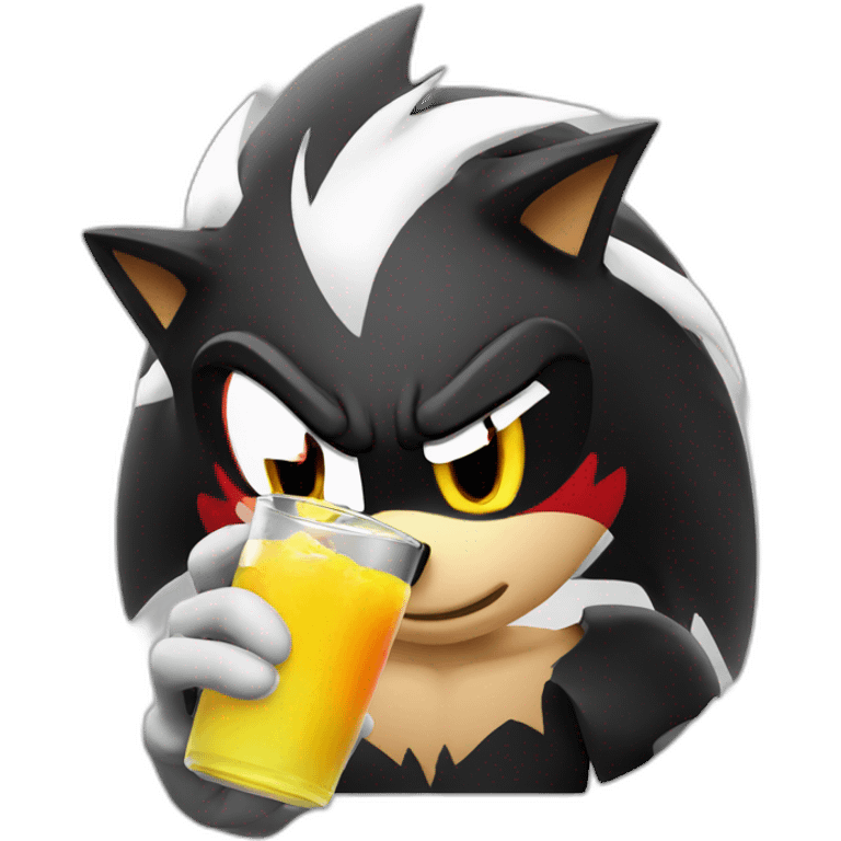 shadow the hedgehog drink a juice emoji