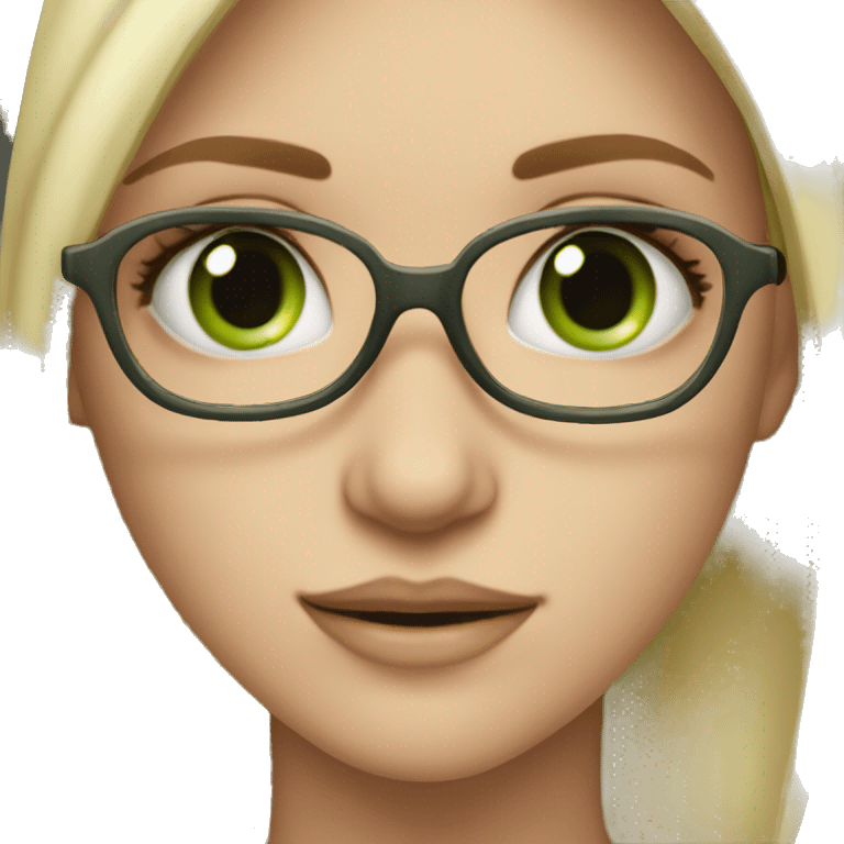 Blonde haired green eyed fair skinned girl with glasses and facial piercings emoji