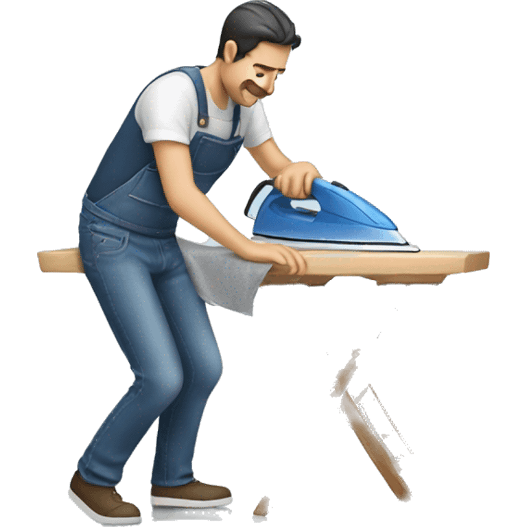 Man ironing jeans emoji