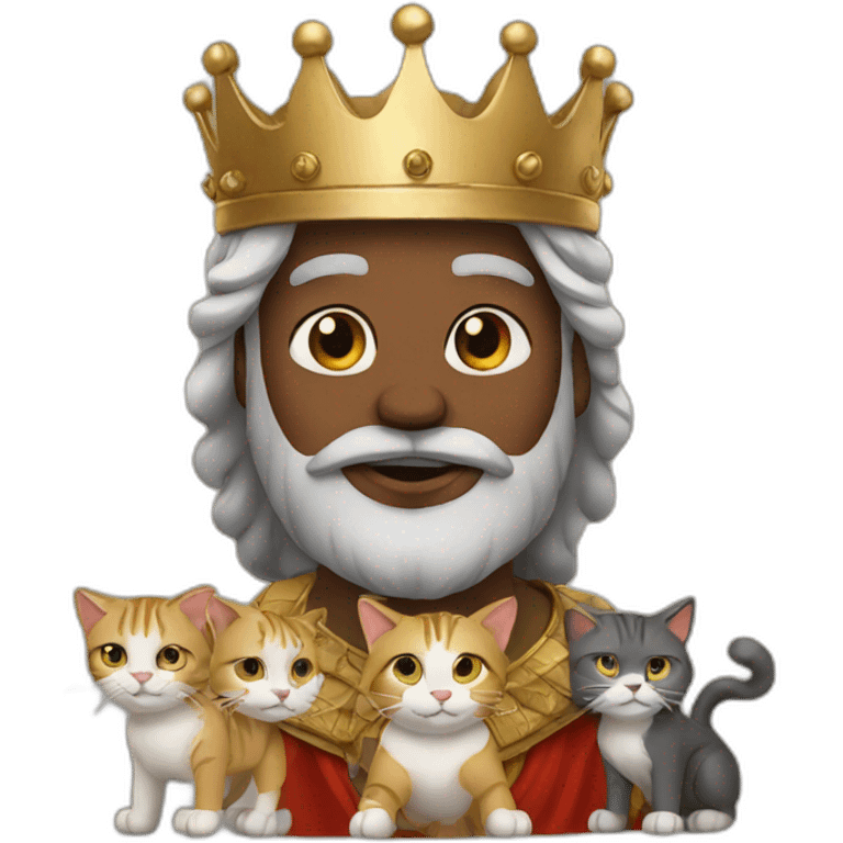 King with many cats emoji