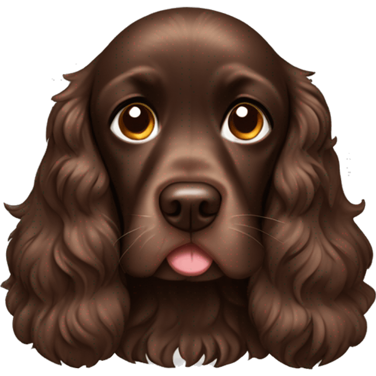 Chocolate brown cocker spaniel crying emoji