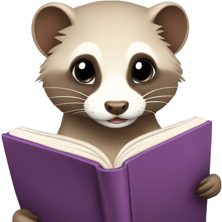 Ferret reading a book emoji