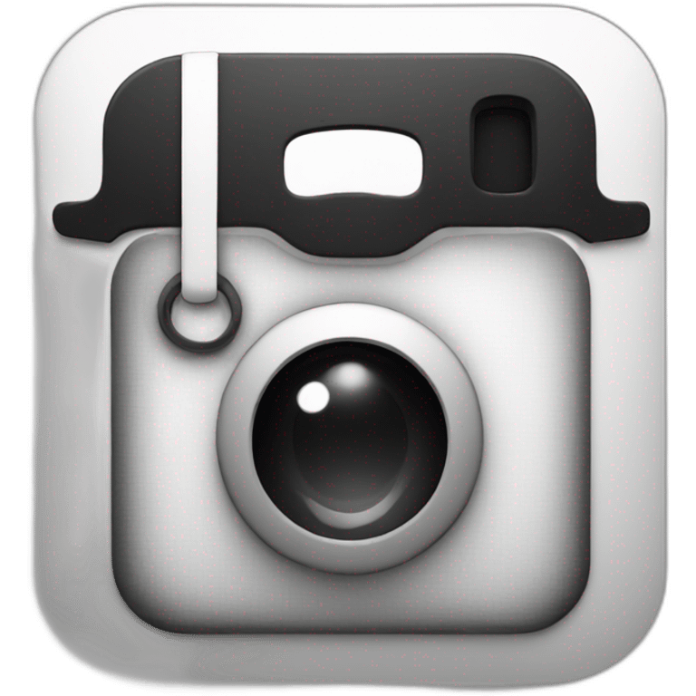 Instagram symbol in black and white emoji