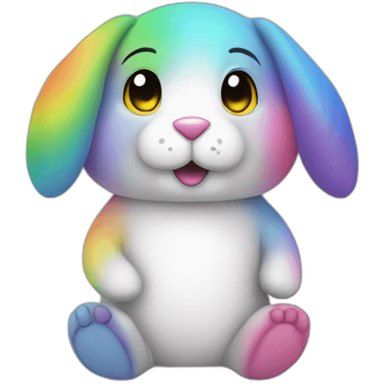 rainbow plush rabbit emoji