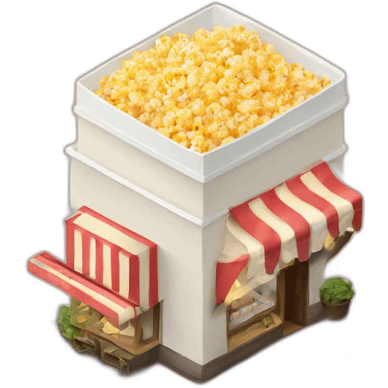 Popcorn paper cafe isometric emoji