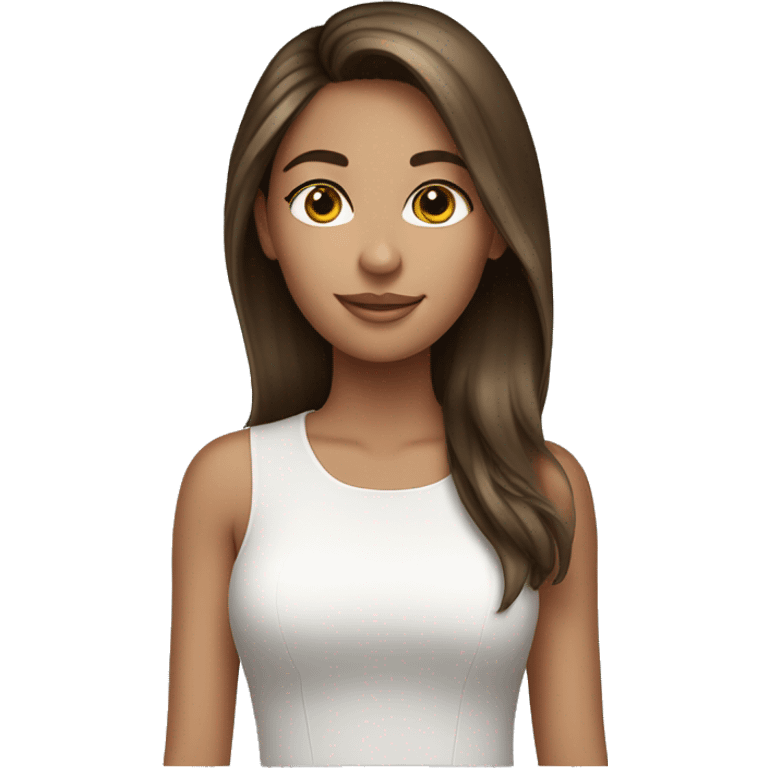 pretty brunette girl with highlights  emoji