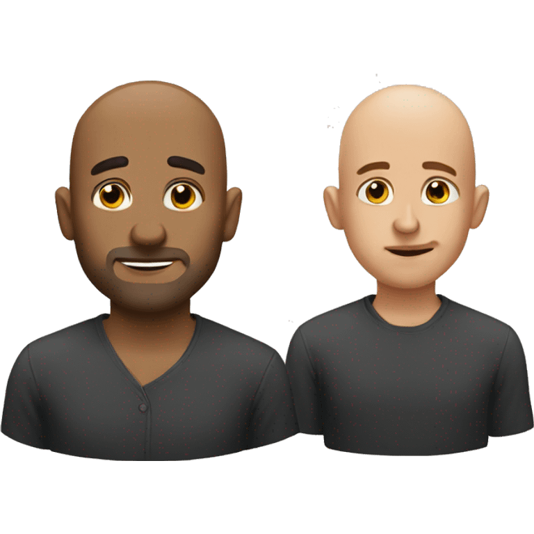 Handsome bald man and ugly bald man emoji