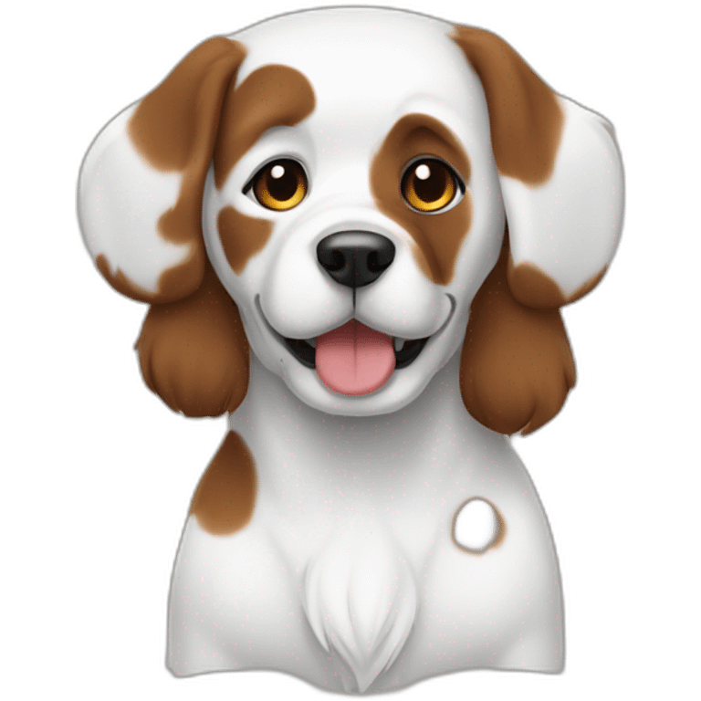 Cachorro branco com manchas marrom emoji