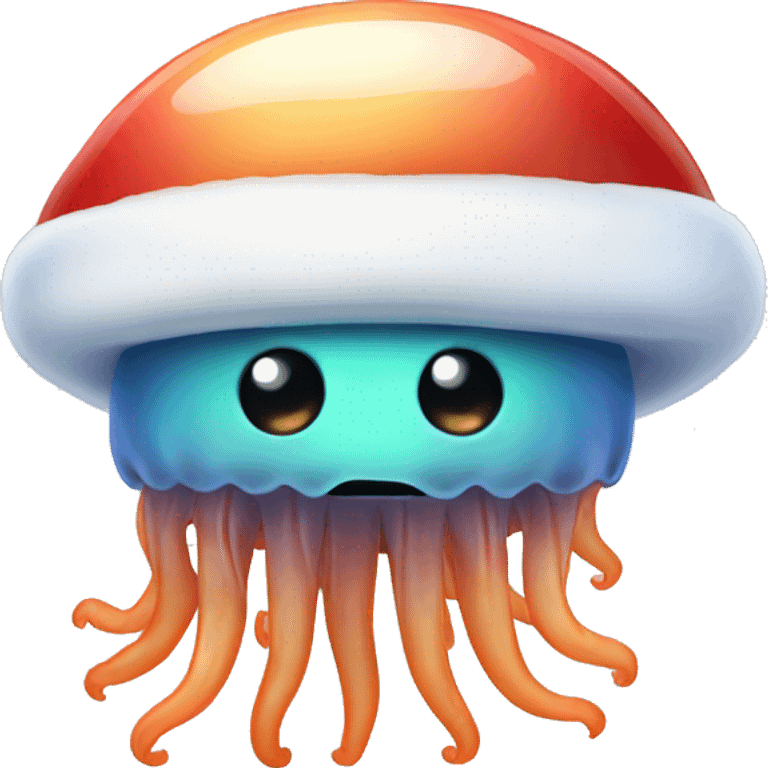 jellyfish with a santa hat emoji