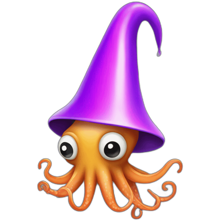 squid wearing a party hat emoji