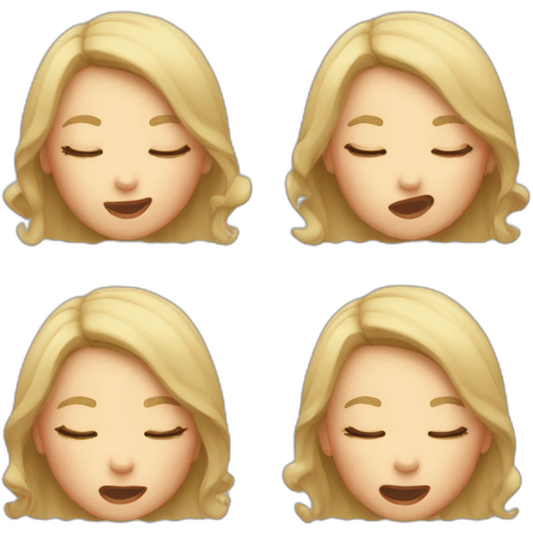 Girl with closed eyes stretching tongue out emoji