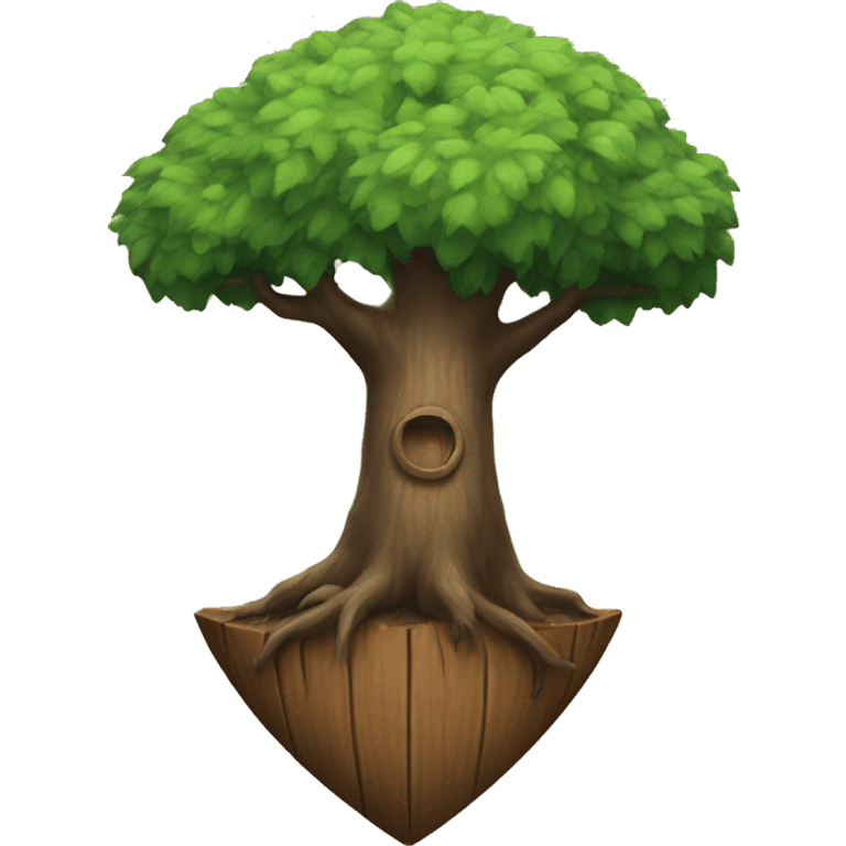 tree on shield emoji