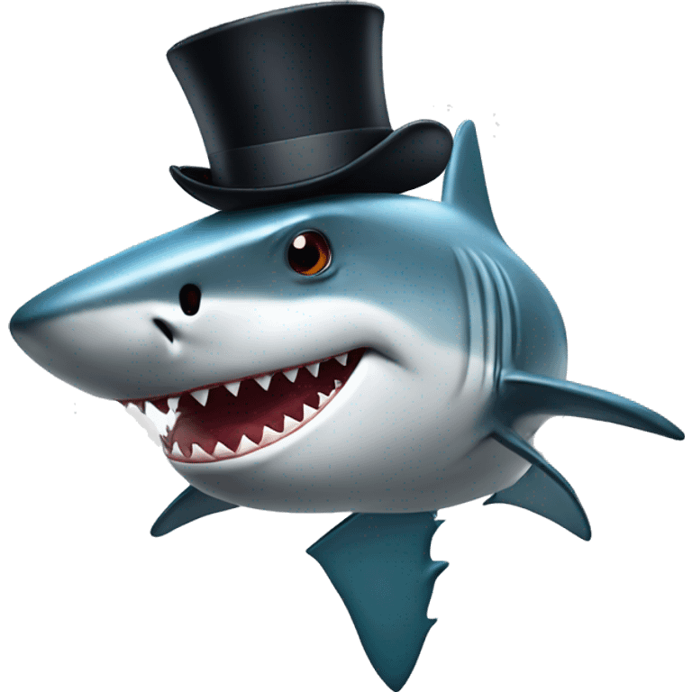 Shark with sunglasses and a top hat emoji