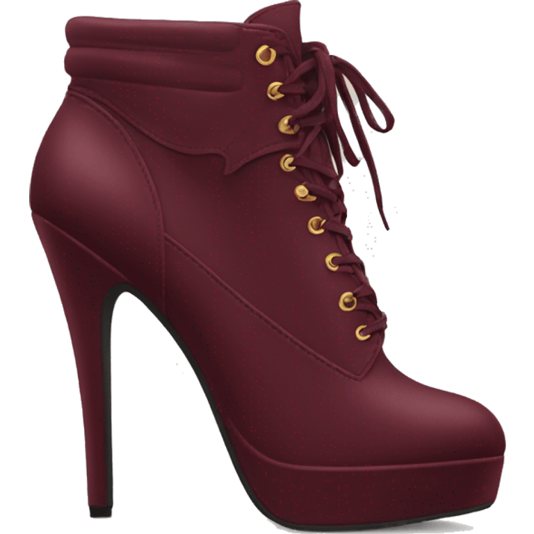 Burgundy high heels boots  emoji