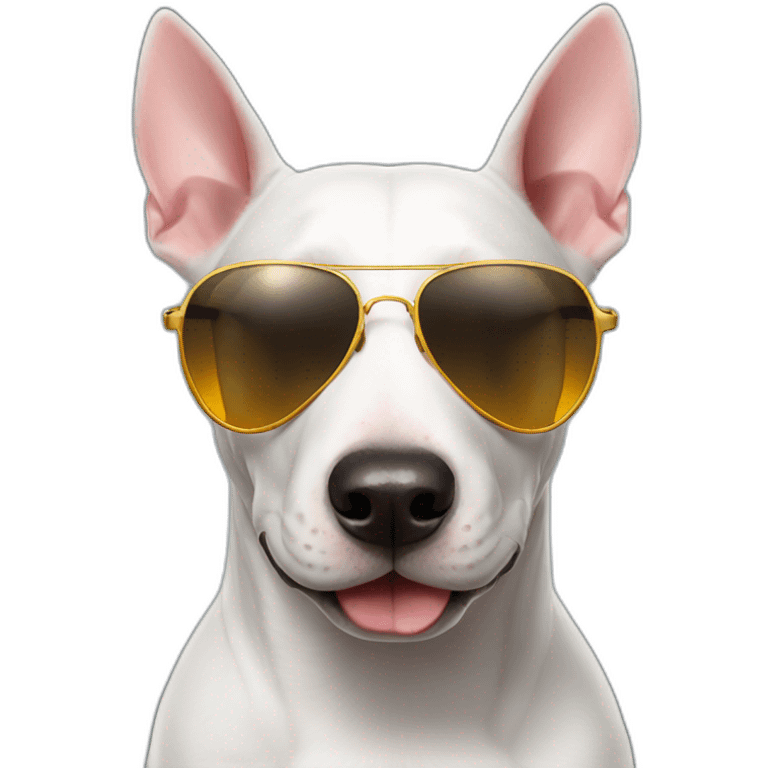 bullterrier with sun glasses emoji