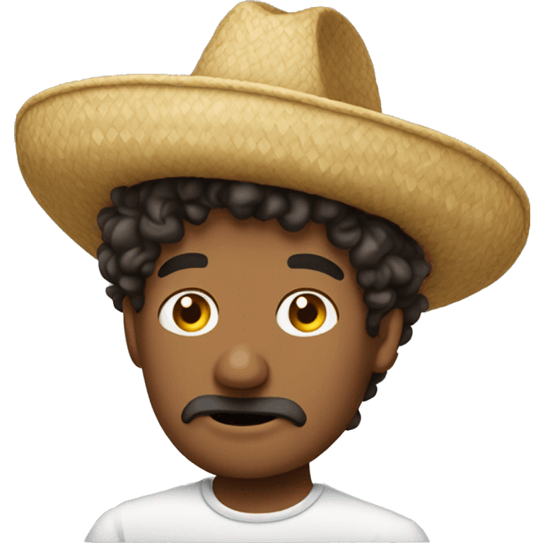 curly hair man wearing sombrero facepalm emoji emoji